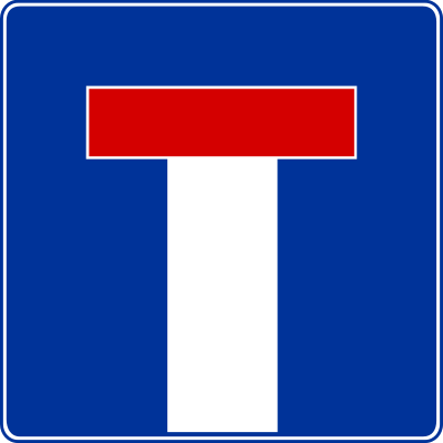 Znak D-4a droga bez przejazdu ślepa ulica